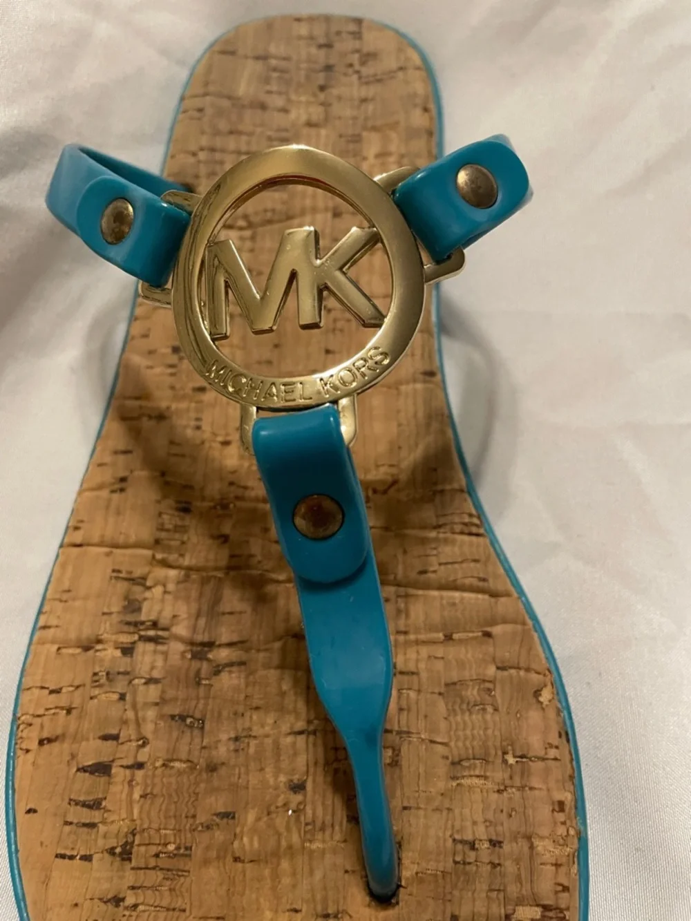 Michael Kors turquoise thong sandals